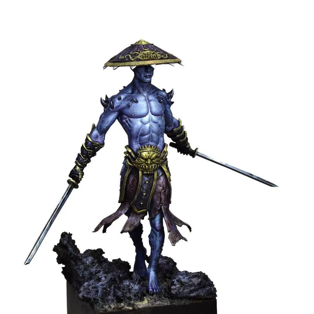 1/24 Demonic Oni Warrior with Dual Swords, Resin Model Figure Kit, Fantasy Theme, Unassembled and Unpainted