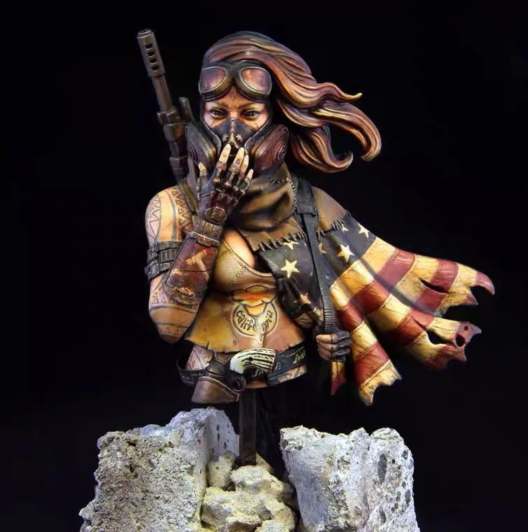 1/10 Masked Warrior, Resin Model Bust Kit, Fantasy Theme, Unassembled and Unpainted