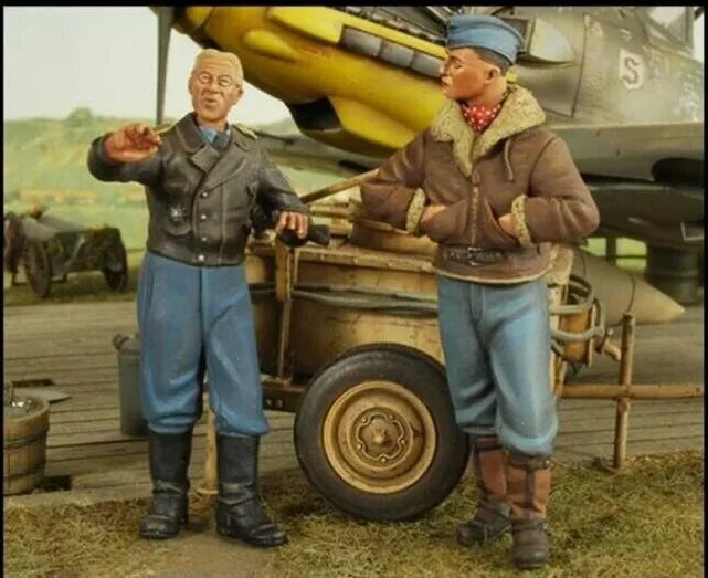 1/32 WWI Artillery Crew, 3 Figures, Resin Model Figure Kit, Unassembled and Unpainted