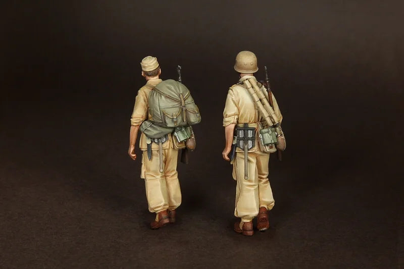 1/35 WWII German Afrika Korps Infantry Patrol, 6 Figures, Resin Model Figure Kit, Unassembled and Unpainted