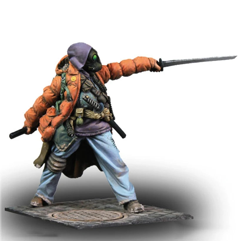 1/35 Modern Tactical Operator in Orange Jacket Firing Rifle, Resin Model Figure Kit, Unassembled and Unpainted