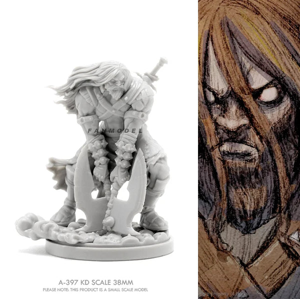 38mm Hunched Orc Brute Charging, Resin Model Figure Kit, Fantasy Theme, Unassembled and Unpainted