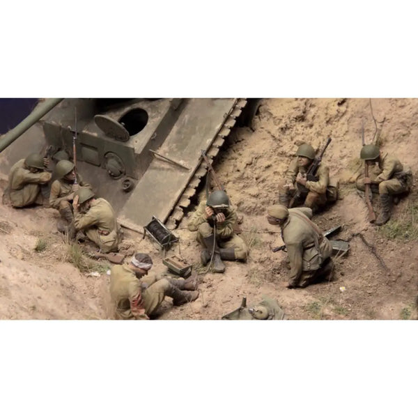 1/35 WWII German Infantry Assault Squad, 10 Figures, Resin Model Figure Kit, Unassembled and Unpainted