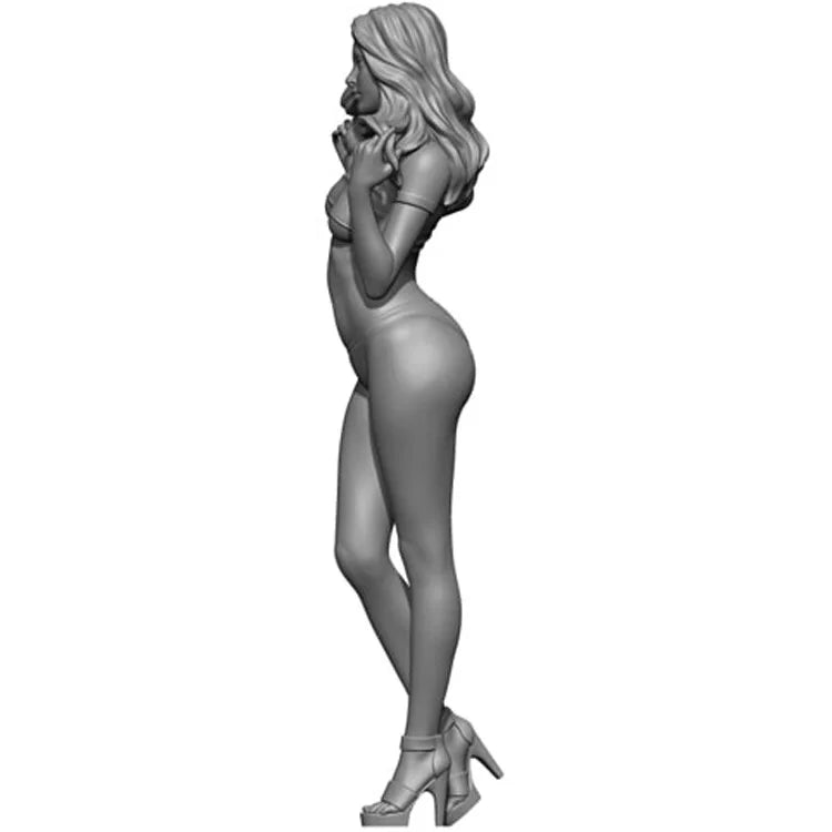 1/24 Pin-up with Long Flowing Hair, Resin Model Figure Kit, Unassembled and Unpainted