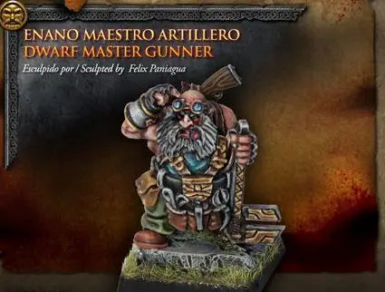 28mm Dwarf Master Gunner, Resin Model Figure Kit, Fantasy Theme, Unassembled and Unpainted