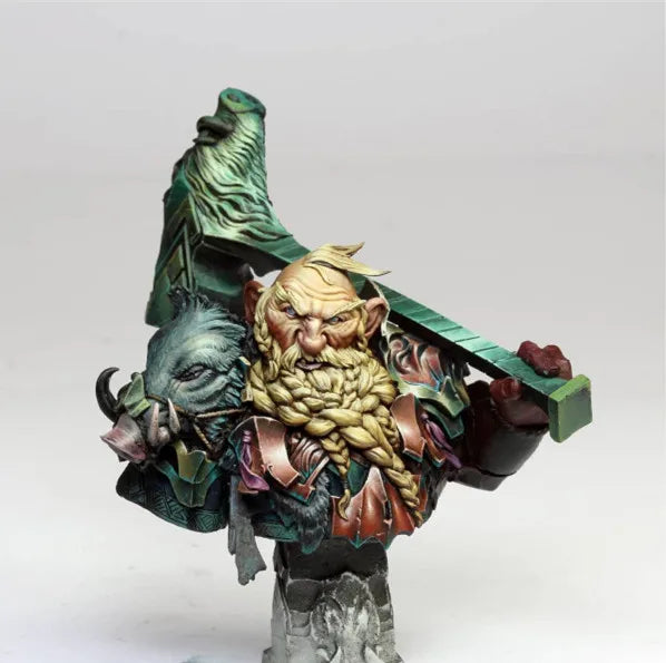 1/10 Medieval Orc Warrior with Battle Axe, Resin Model Bust Kit, Unassembled and Unpainted
