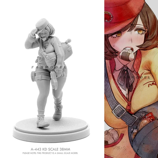 38mm Modern Anime Female Tactical Soldier, Resin Model Figure Kit, Unassembled and Unpainted