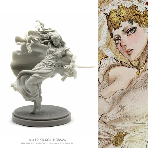 38mm Ornate Fantasy Female, Resin Model Figure Kit, Fantasy Theme, Unassembled and Unpainted