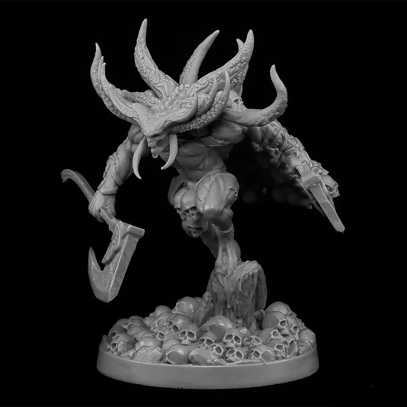 63mm Demonic Horned Warrior, Resin Model Figure Kit, Fantasy Theme, Unassembled and Unpainted