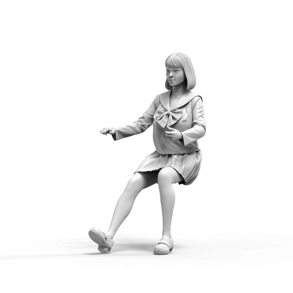 1/24 Sailor Schoolgirl Arm Extended Pose, Resin Model Figure Kit, Anime Theme, Unassembled and Unpainted