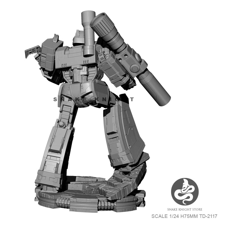 1/24 Combat Mecha with Cannon, Resin Model Vehicle Kit, Sci-Fi Theme, Unassembled and Unpainted