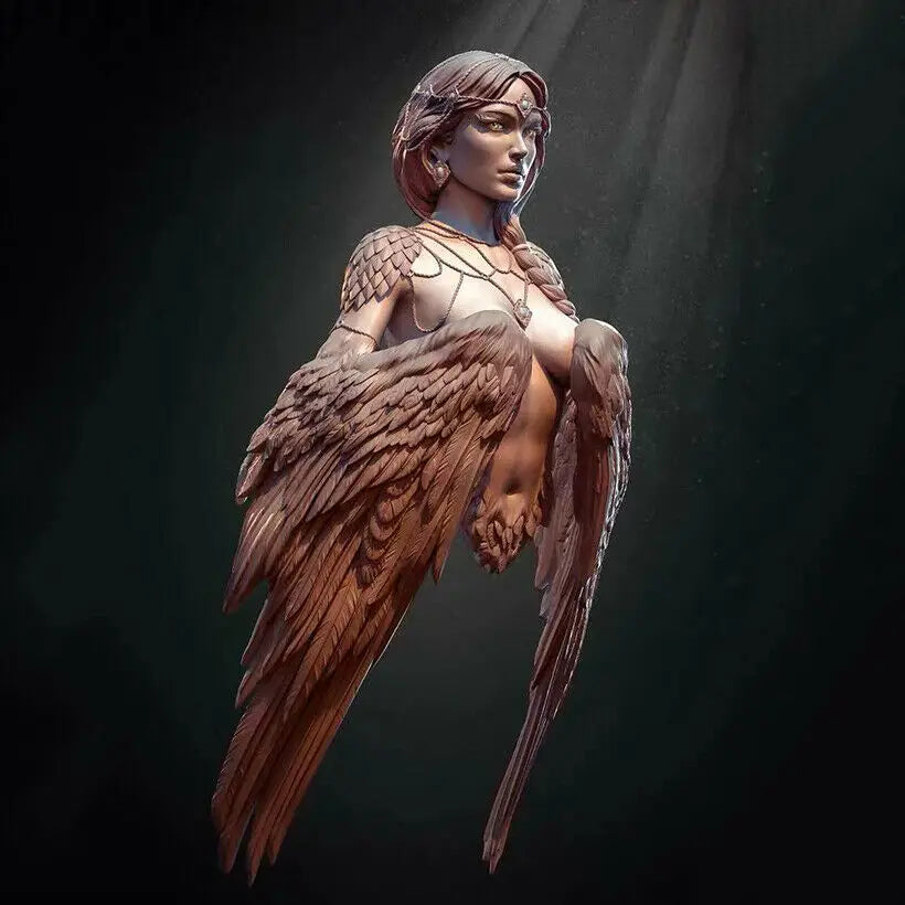 1/10 Female Angel Warrior, Resin Model Bust Kit, Fantasy Theme, Unassembled and Unpainted