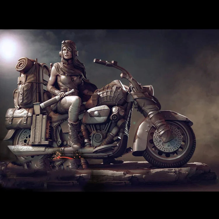 1/24 WWII Military Motorcycle, 3 Figures, Resin Model Diorama Kit, Unassembled and Unpainted
