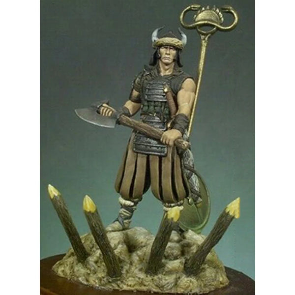 54mm Medieval Fantasy Warrior, Resin Model Figure Kit, Unassembled and Unpainted