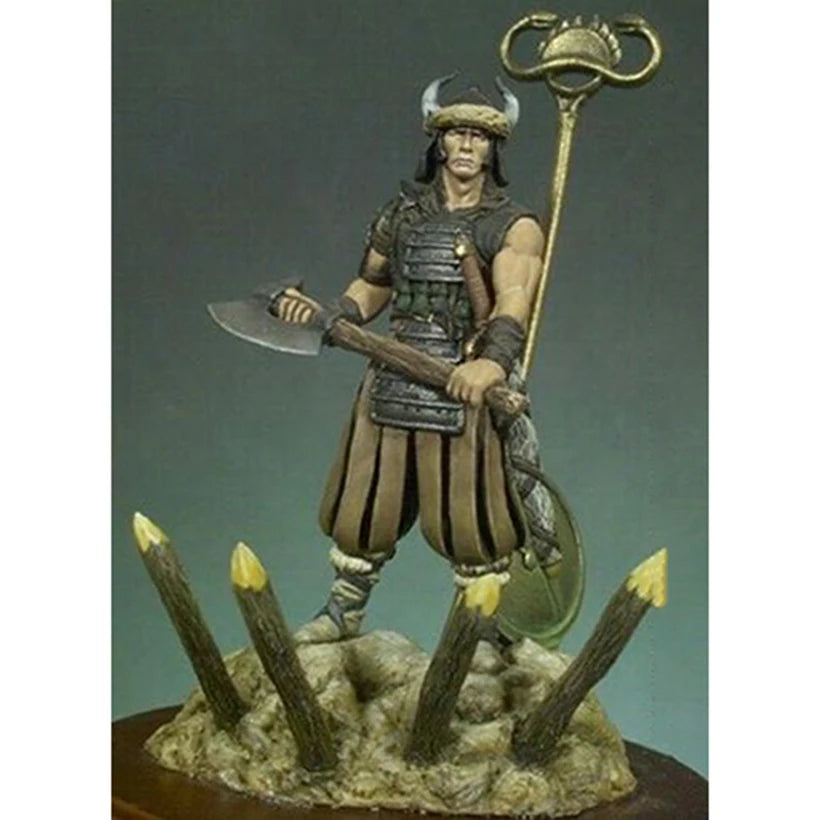 54mm Medieval Fantasy Warrior, Resin Model Figure Kit, Unassembled and Unpainted