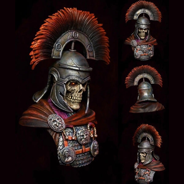 1/9 Skeleton Warrior with Gothic Armor, 4 Figures, Resin Model Bust Kit, Fantasy Theme, Unassembled and Unpainted