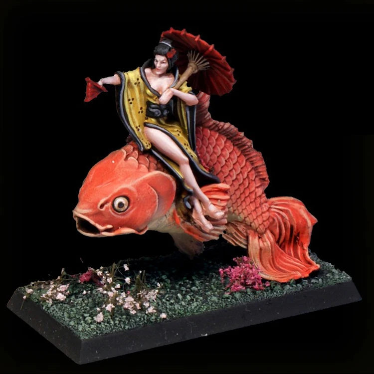 28mm Japanese Fantasy Performer, Resin Model Figure Kit, Fantasy Theme, Unassembled and Unpainted