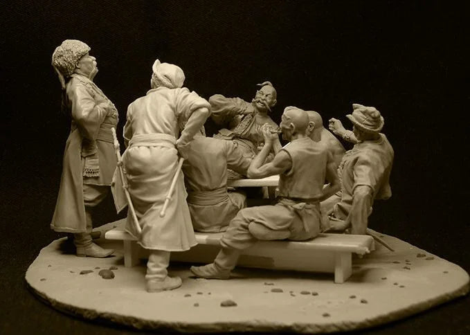 1/24 WWII Military, 7 Figures, Resin Model Figure Kit, Unassembled and Unpainted