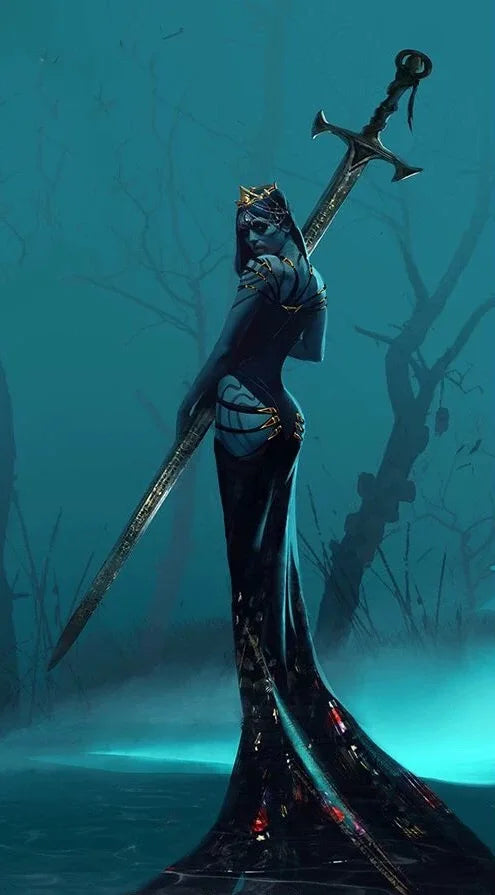 1/24 Sorceress in Ornate Robes with Staff, Resin Model Figure Kit, Fantasy Theme, Unassembled and Unpainted