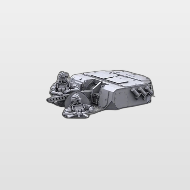 Sci-Fi Futuristic Armored Vehicle Turret with 2 Crew Figures 1/35 Resin Kit — enhanced photo