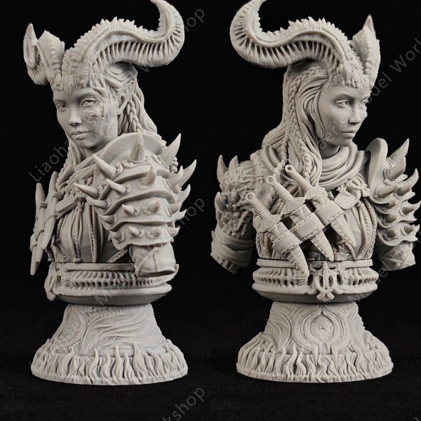 1/10 Dark Fantasy Demon Girl, Resin Model Bust Kit, Fantasy Theme, Unassembled and Unpainted