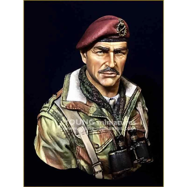 1/10 WWII British Paratroop Officer, Resin Model Bust Kit, Unassembled and Unpainted