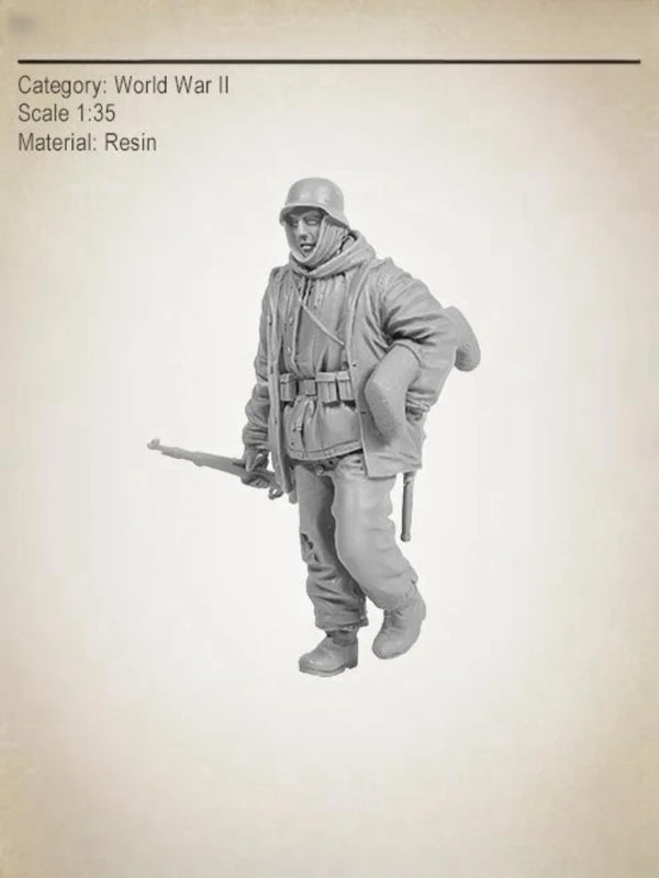 1/35 WWII German Infantry Advancing, Resin Model Figure Kit, Unassembled and Unpainted