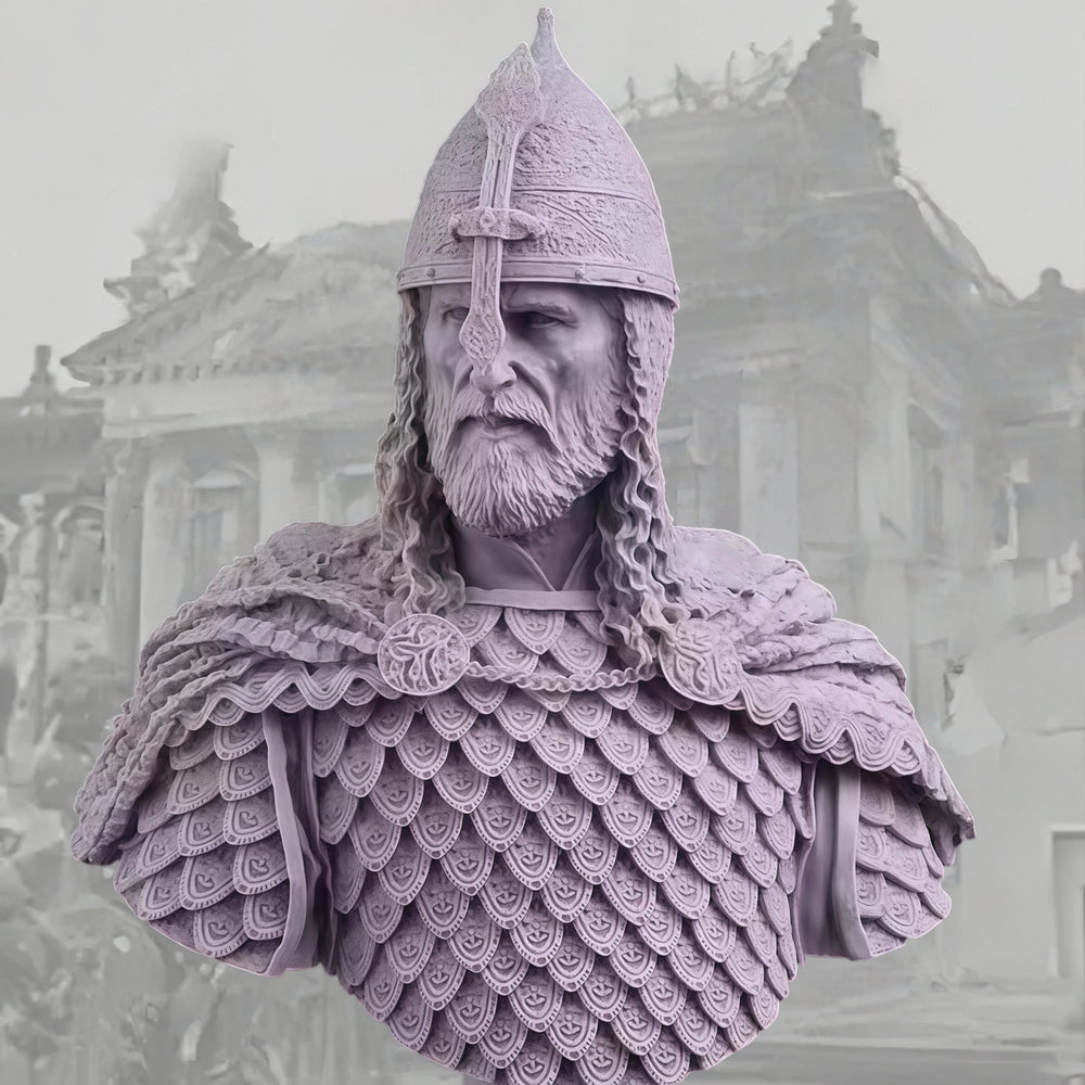 1/10 Medieval Warrior General, Resin Model Bust Kit, Unassembled and Unpainted