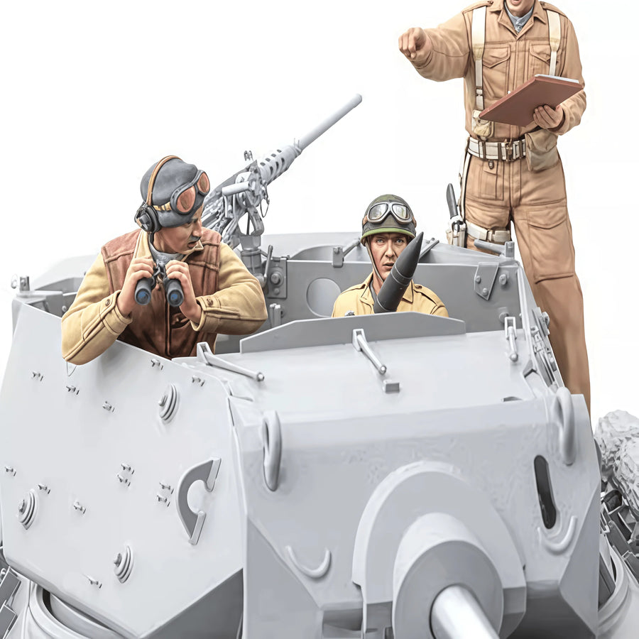 WWII German Tank Crew Officers Busts Set 1/16 Resin Kit - resin model view 2