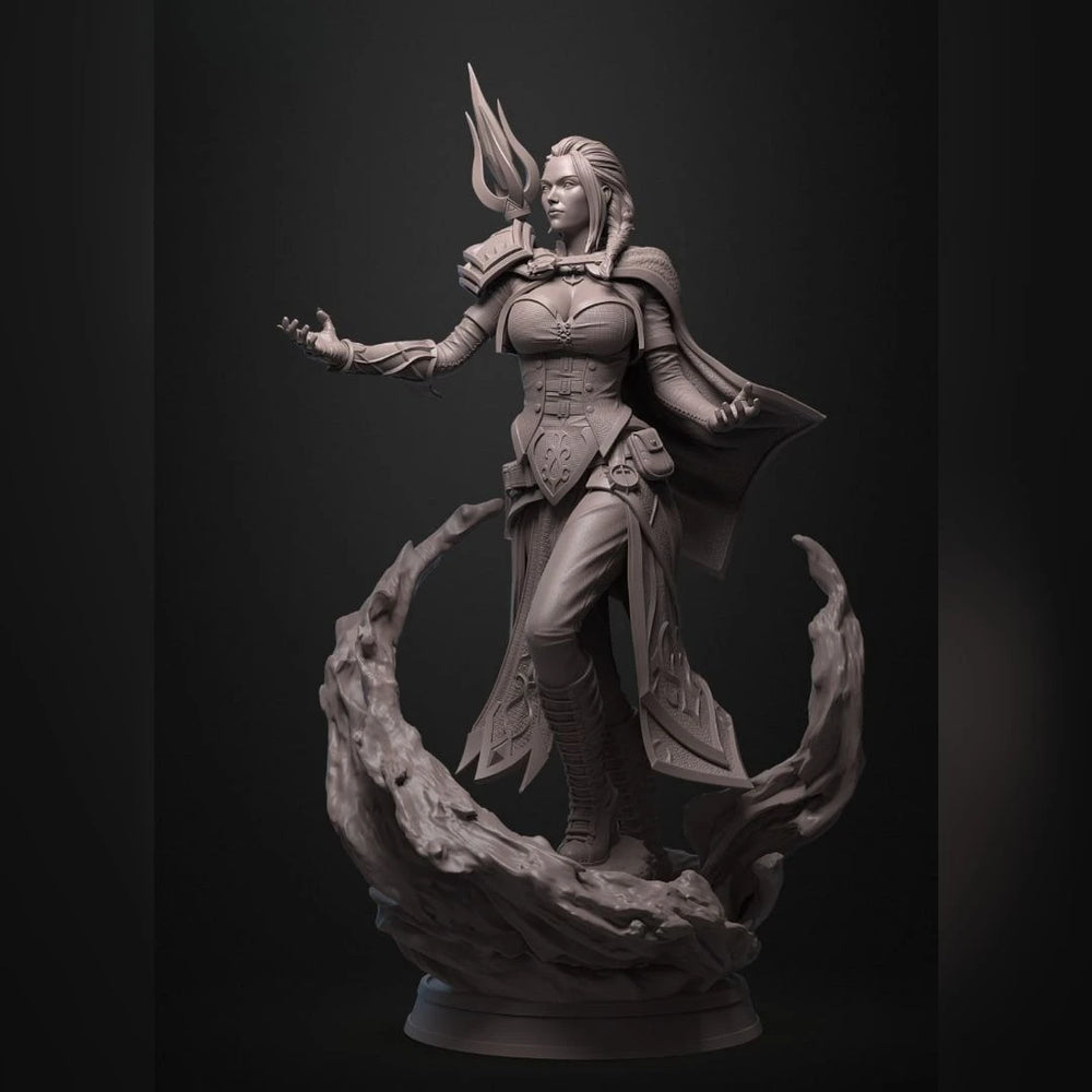 Female Fantasy Warrior Ornate Armor, Resin Model Figure Kit, Fantasy Theme, Unassembled and Unpainted