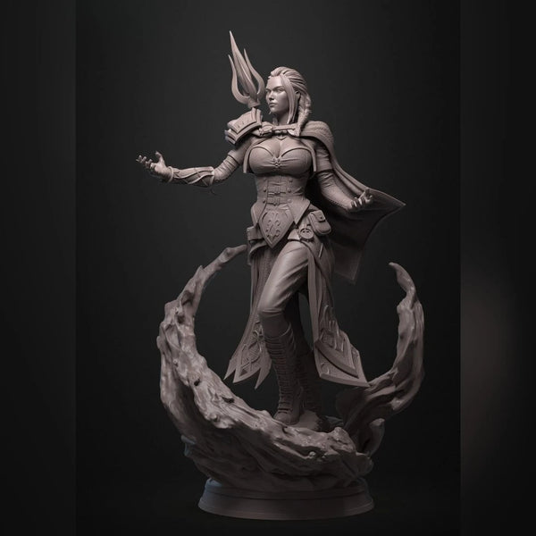 Female Fantasy Warrior Ornate Armor, Resin Model Figure Kit, Fantasy Theme, Unassembled and Unpainted