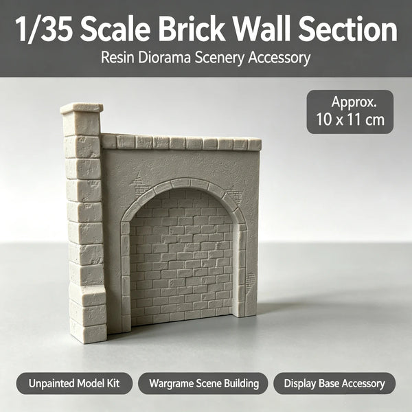 1/35 Medieval Brick Arch Wall Ruins, Resin Model Diorama Kit, Unassembled and Unpainted