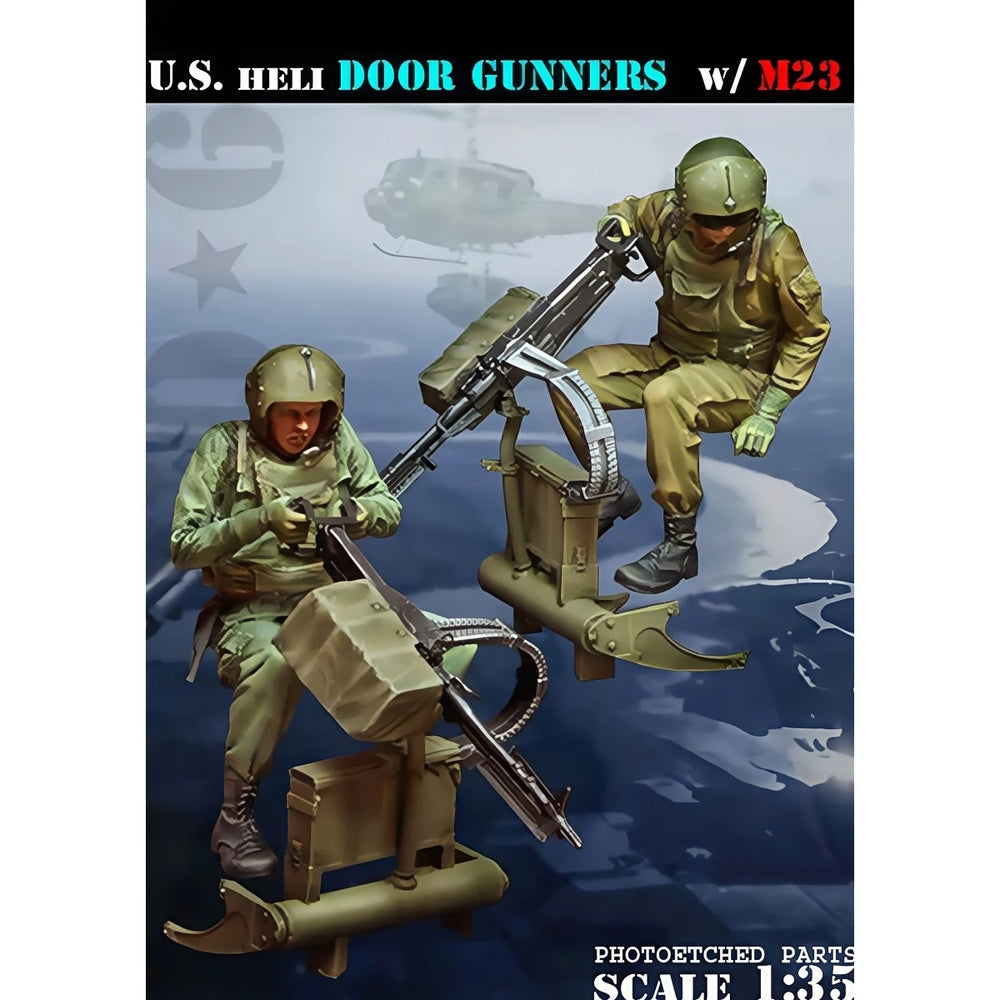 1/35 Modern US Helicopter Door Gunners, 2 Figures, Resin Model Figure Kit, Unassembled and Unpainted