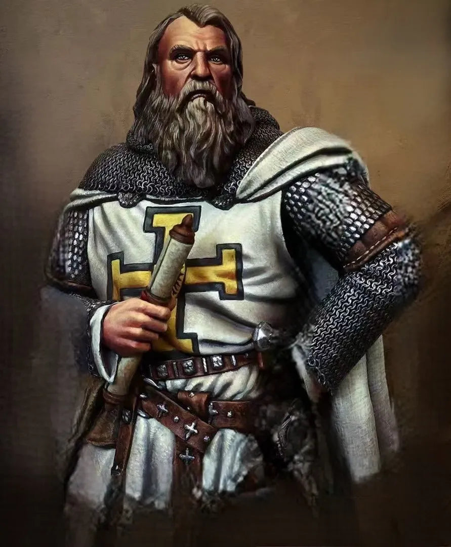 1/10 Medieval Crusader Warrior, Resin Model Figure Kit, Unassembled and Unpainted