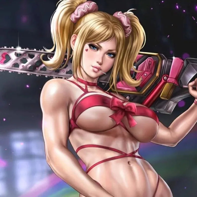 1/24 Lollipop Chainsaw Female, Resin Model Figure Kit, Anime Theme, Unassembled and Unpainted