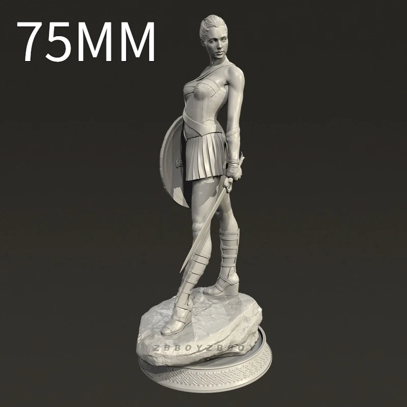 75mm Ancient Greek Female Warrior, Resin Model Figure Kit, Unassembled and Unpainted