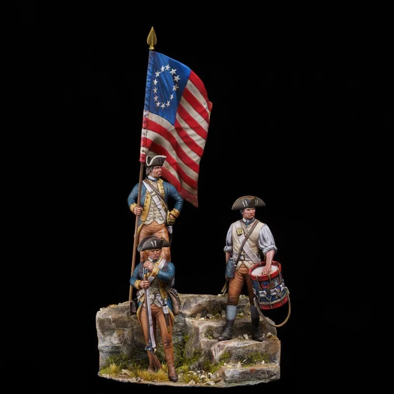 1/24 American Revolutionary War Soldiers, 5 Figures, Resin Model Figure Kit, Military Theme, Unassembled and Unpainted