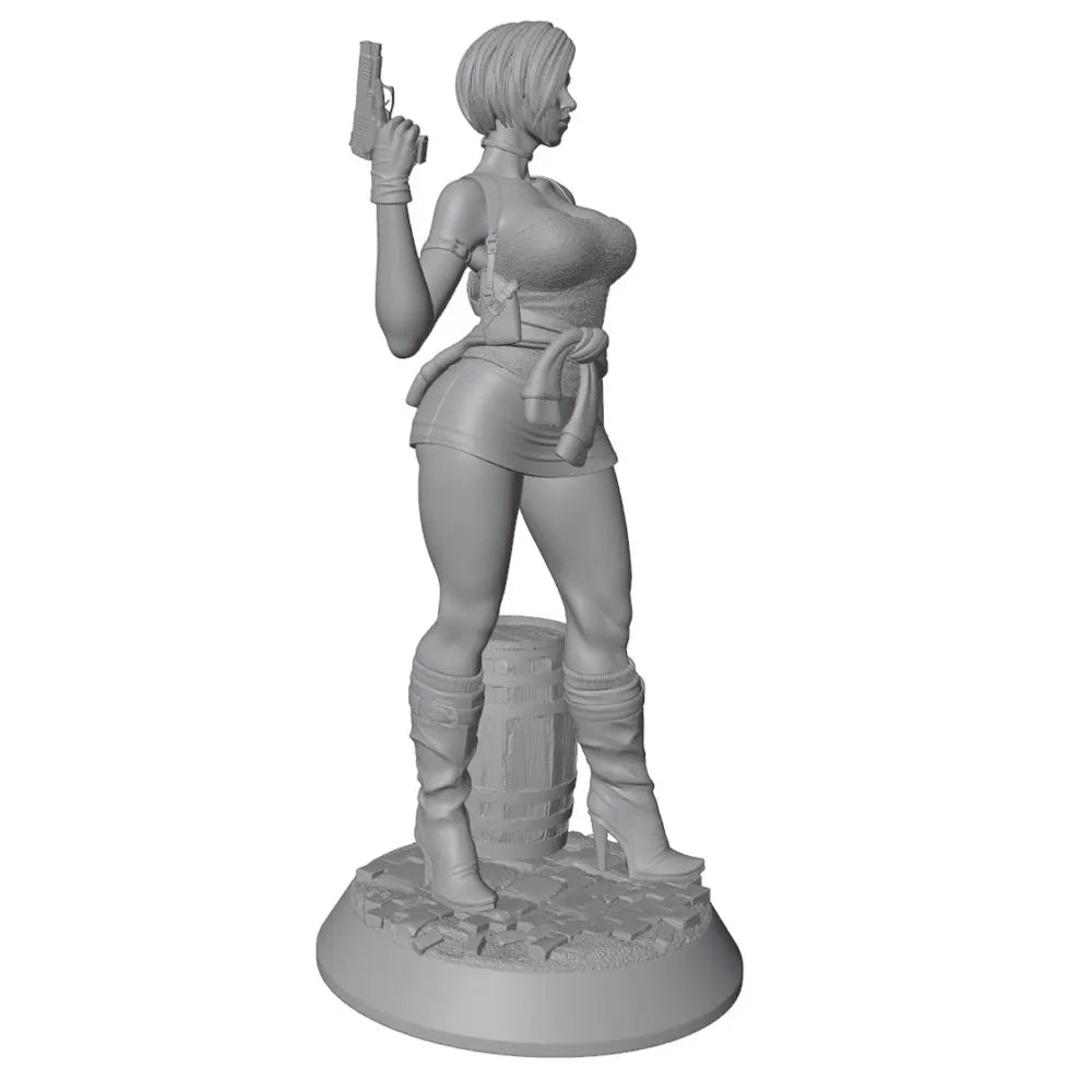 1/24 Female Tactical Operator with Dual Rifles, Resin Model Figure Kit, Fantasy Theme, Unassembled and Unpainted