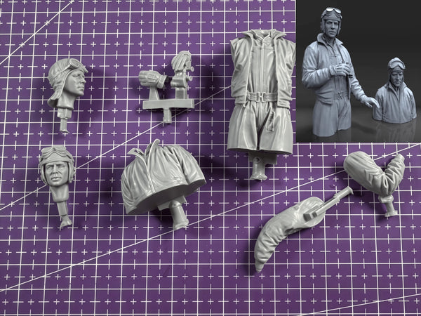 1/16 Modern Female Tactical Operator, 7 Figures, Resin Model Bust Kit, Unassembled and Unpainted