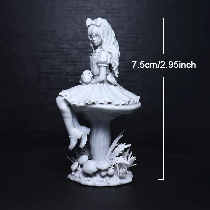 75mm Magical Girl Alice, Resin Model Figure Kit, Anime Theme, Unassembled and Unpainted