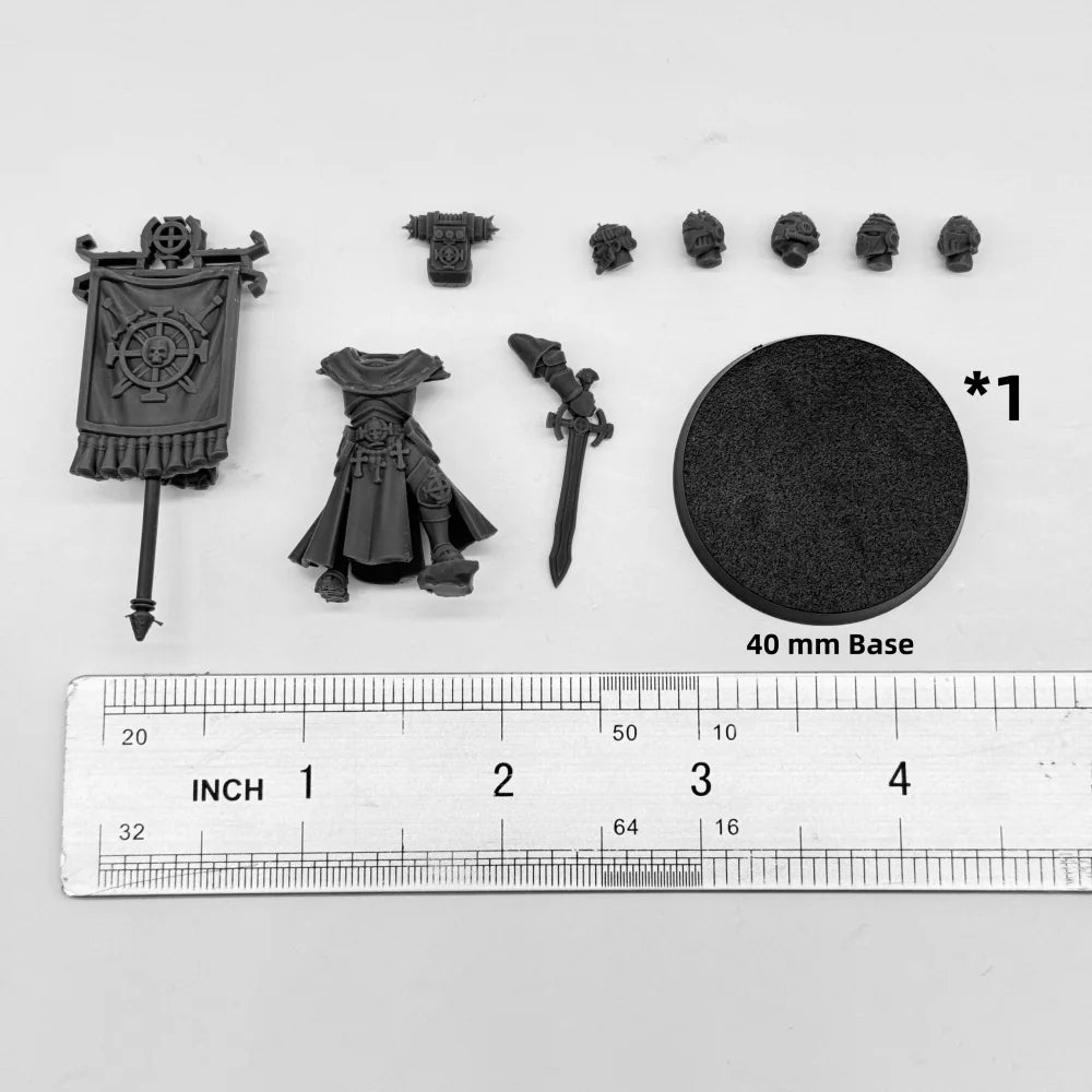 Vodalites Flag Bearer Warrior, Resin Model Figure Kit, Fantasy Theme, Unassembled and Unpainted