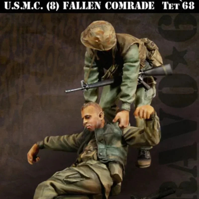1/35 Vietnam War USMC Fallen Comrade, 2 Figures, Resin Model Figure Kit, Unassembled and Unpainted
