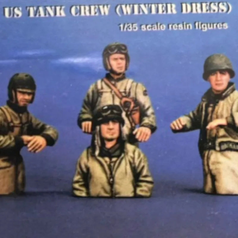 1/35 WWII US Tank Crew Winter, 5 Figures, Resin Model Figure Kit, Unassembled and Unpainted