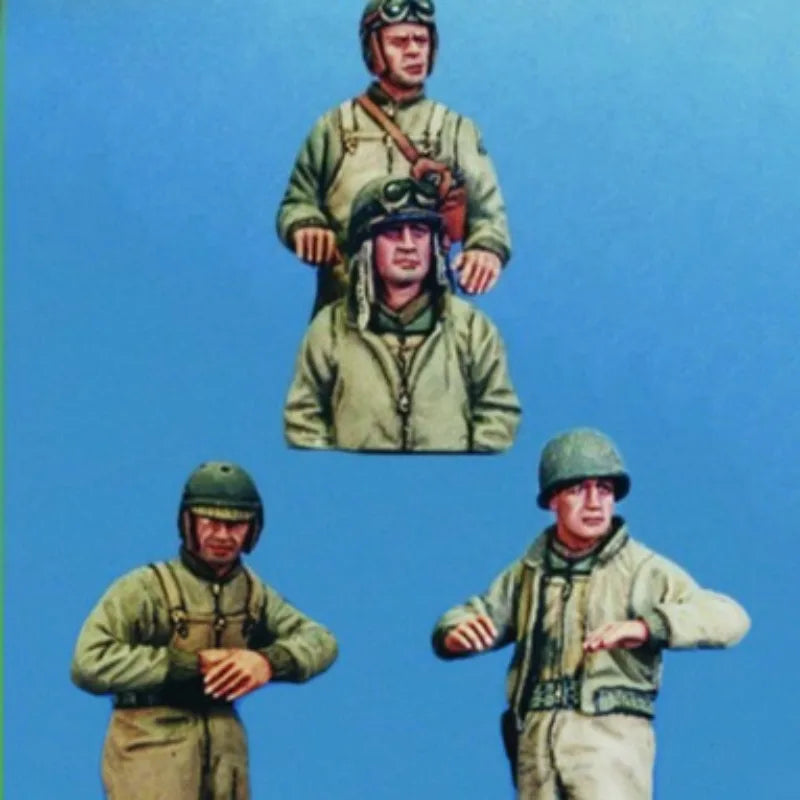 1/35 WWII US Tank Crew Winter, 5 Figures, Resin Model Figure Kit, Unassembled and Unpainted
