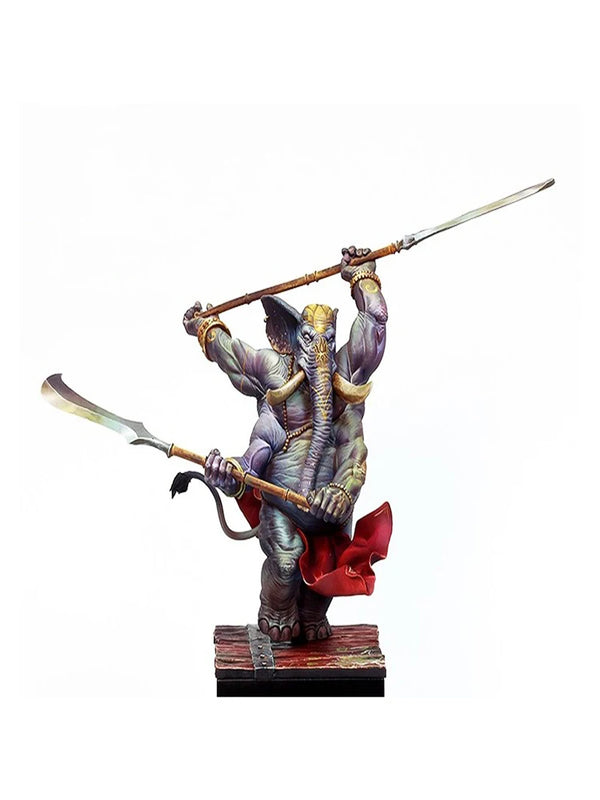 1/24 Medieval Female Warrior Attacking with Overhead Spear, Resin Model Figure Kit, Unassembled and Unpainted