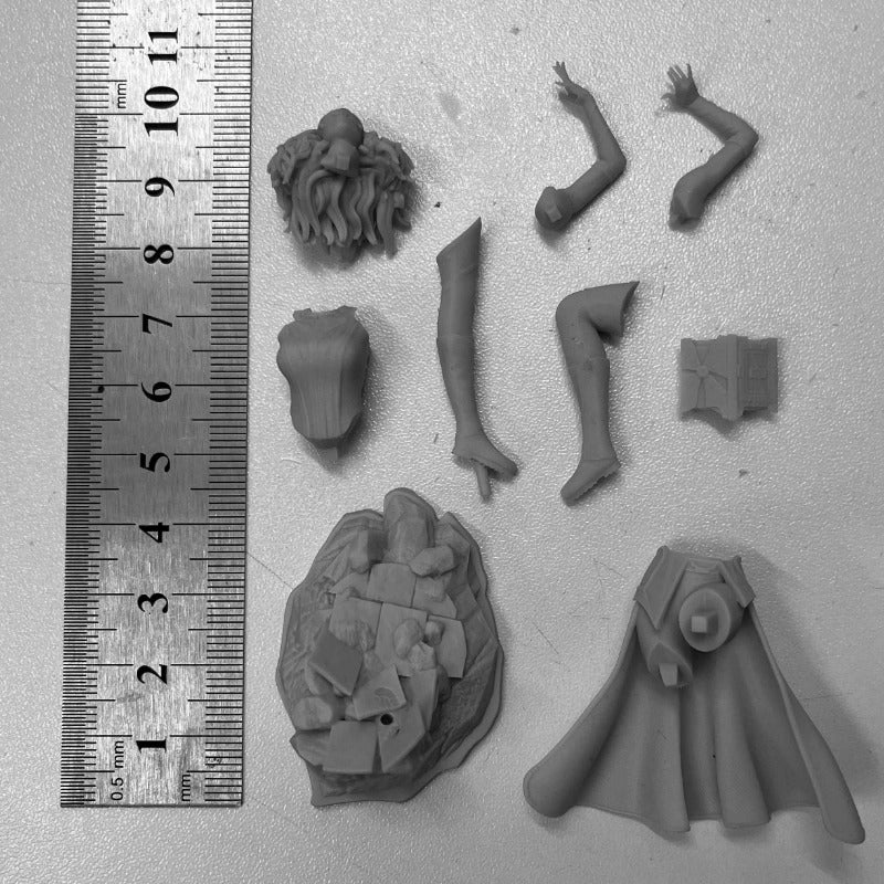 75mm Sorceress with Tome and Staff, Resin Model Figure Kit, Fantasy Theme, Unassembled and Unpainted