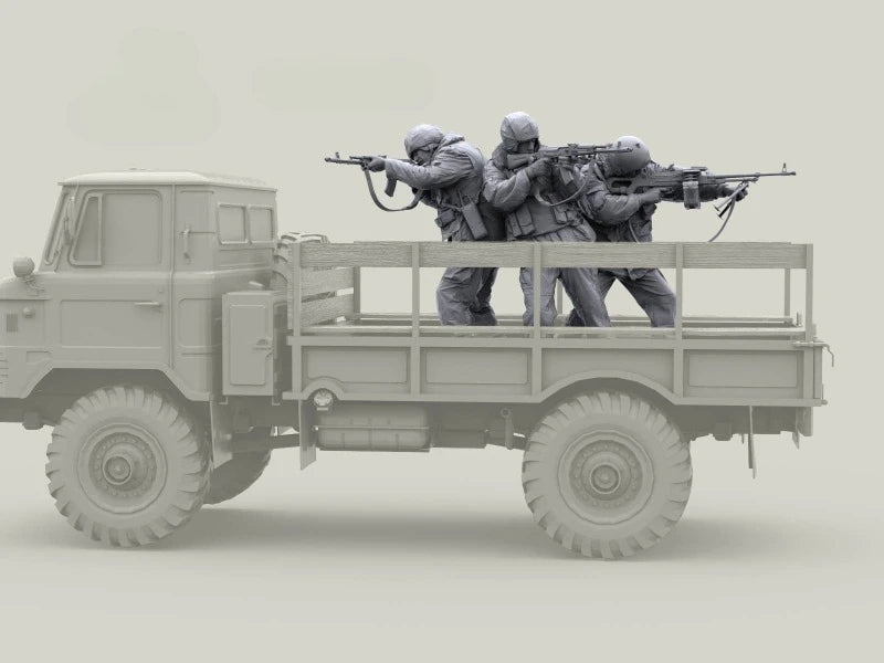 1/16 Modern Infantry Mounted Operations, 3 Figures, Resin Model Figure Kit, Unassembled and Unpainted