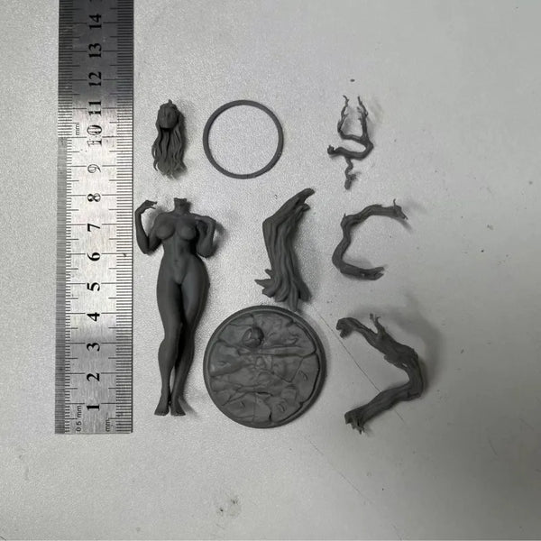 1/24 Miss Red Witch, Resin Model Figure Kit, Fantasy Theme, Unassembled and Unpainted