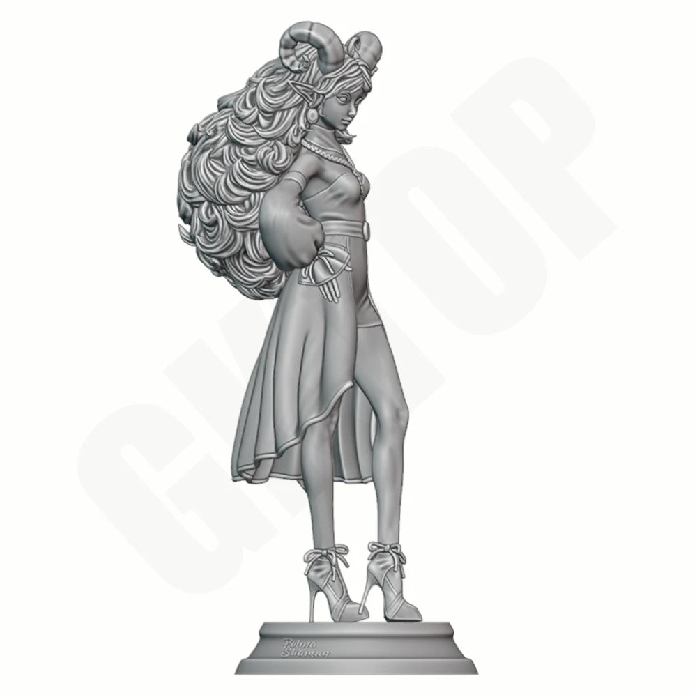 Dark Fantasy Horned Demon, Resin Model Figure Kit, Fantasy Theme, Unassembled and Unpainted