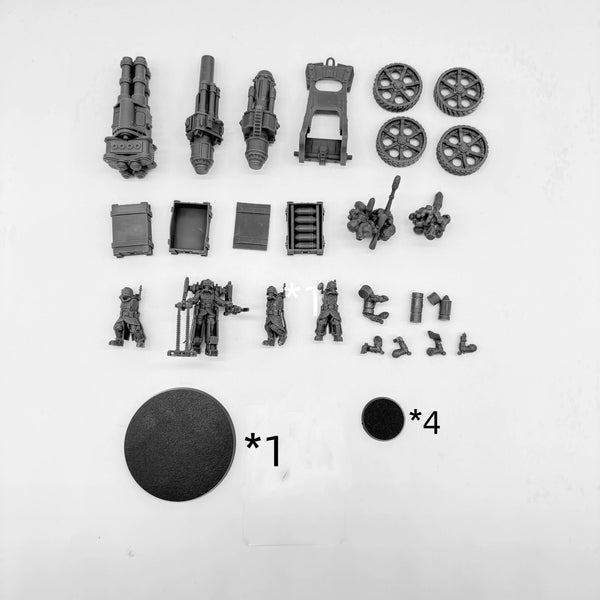 28mm Grim Guard Light Artillery, 8 Figures, Resin Model Figure Kit, Fantasy Theme, Unassembled and Unpainted